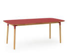 Stůl Form 95x200 cm, červená/dub