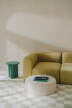 Folk Pouf Wide, cream beige