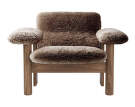 Brasilia Lounge Chair Low Back, Sheepskin sahara/walnut