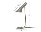 AJ Mini Table Lamp, warm grey/brass