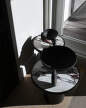 Trumpet Table, calacatta
