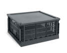 Colour Crate Lid Plastic Large Square, charcoal
