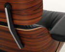 Eames Lounge Chair Santos Palisander, Leather Premium F66 Nero