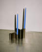 Pair Candleholder H11, brown