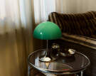 Panthella 250 Portable Lamp, chrome original opal green