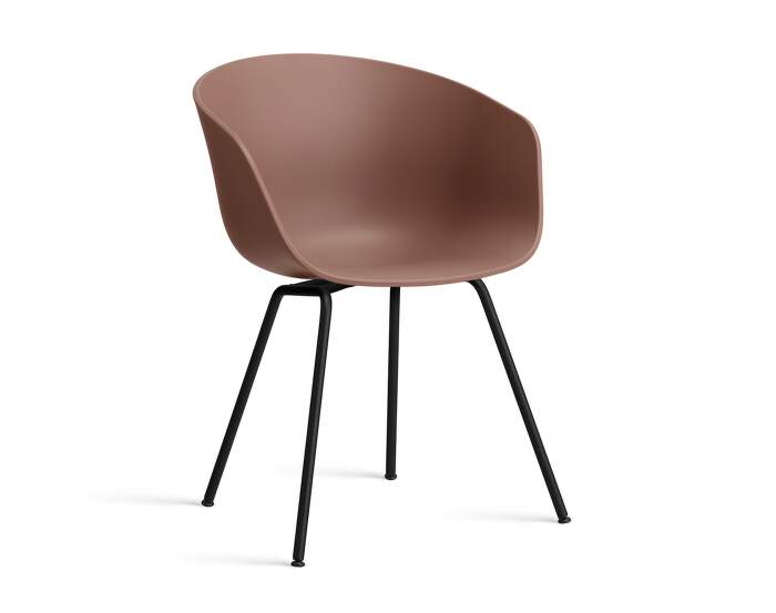 AAC 26 Chair Black Steel, soft brick