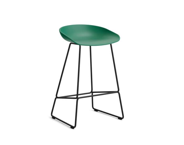 AAS 38 Bar Stool Low Black Steel, teal green