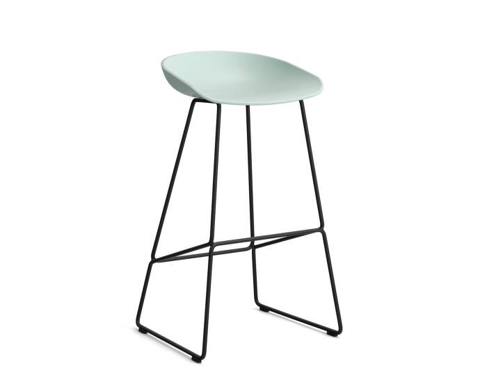 AAS 38 Bar Stool High Black Steel, dusty mint