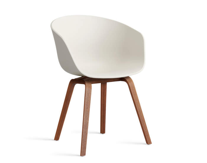 AAC 22 Chair Lacquered Walnut Veneer, melange cream