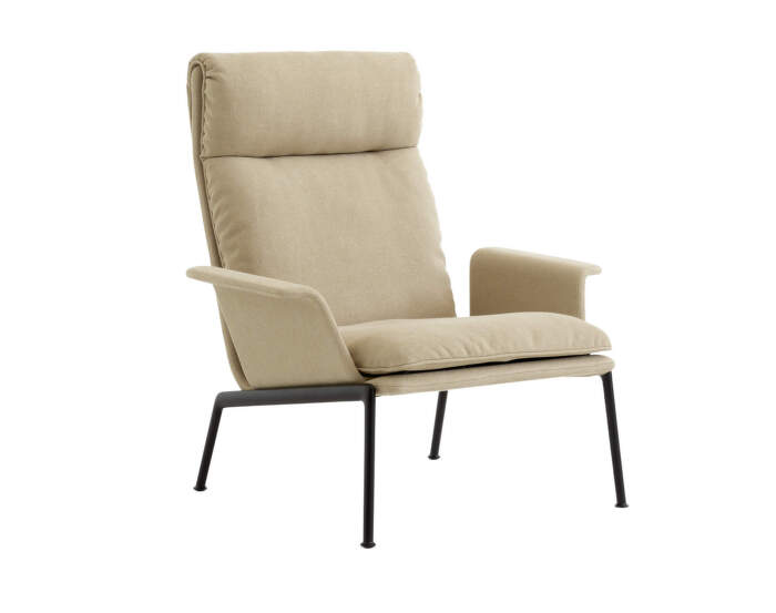 Muno Lounge Chair LN17 High Back w. Arms, Clay 7/black