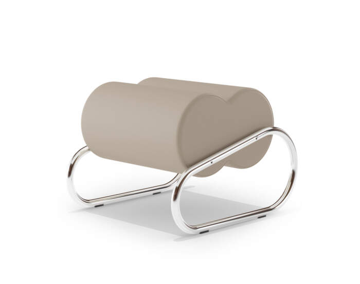 Fave Footstool, chrome/Spectrum Mineral