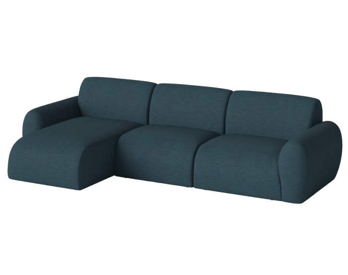 Núvol 3 Modules With Small Corner and Chaise Longue Left, dust blue
