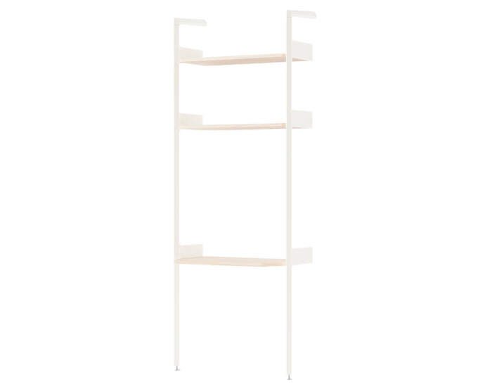 Rombe IF2 Full Bay Desk, alabaster/lacquered oak