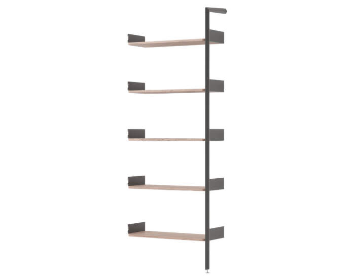 Rombe IF4 Add-on Bay Shelves, anthracite/lacquered walnut