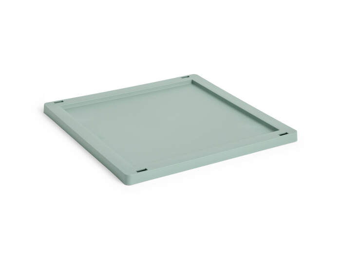 Colour Crate Lid Plastic Cube/Medium Square, sage green