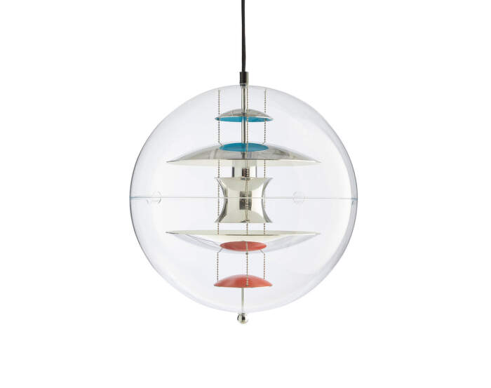 VP Globe Ø40 Pendant Light, chrome/red/blue