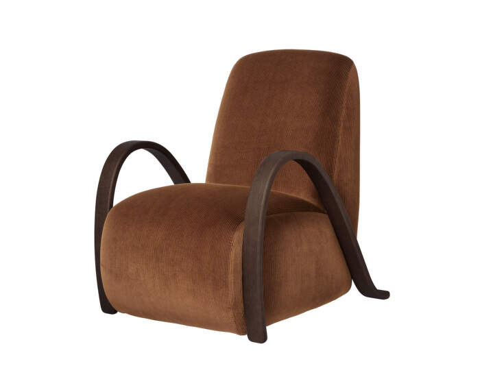 Buur Lounge Chair Devoré Velvet, rust