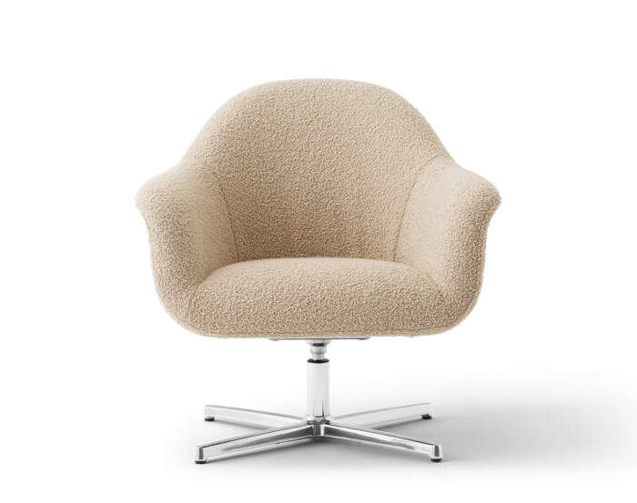 Harbour Lounge Chair Swivel, polished aluminium/Baena 15