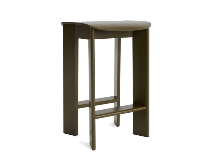 Chisel 30 Bar Stool H65, green umber lacquered beech