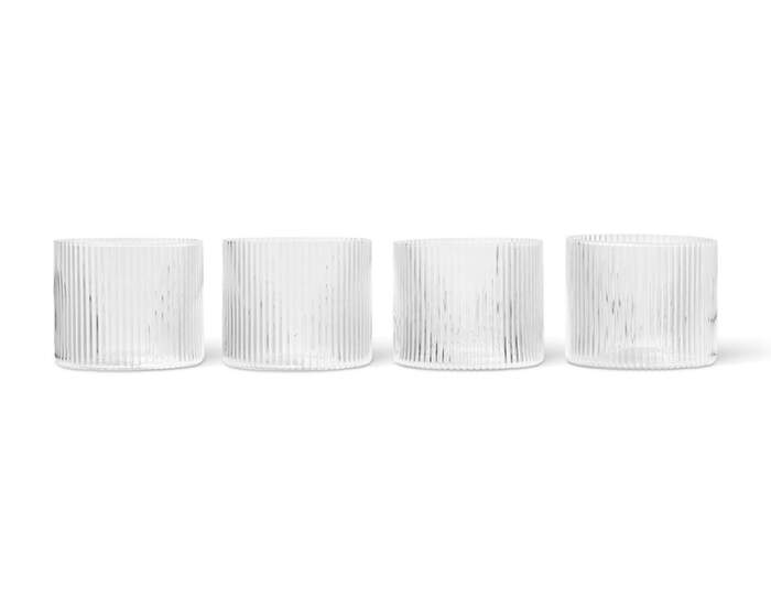Sklenice Ripple Low set 4ks, clear