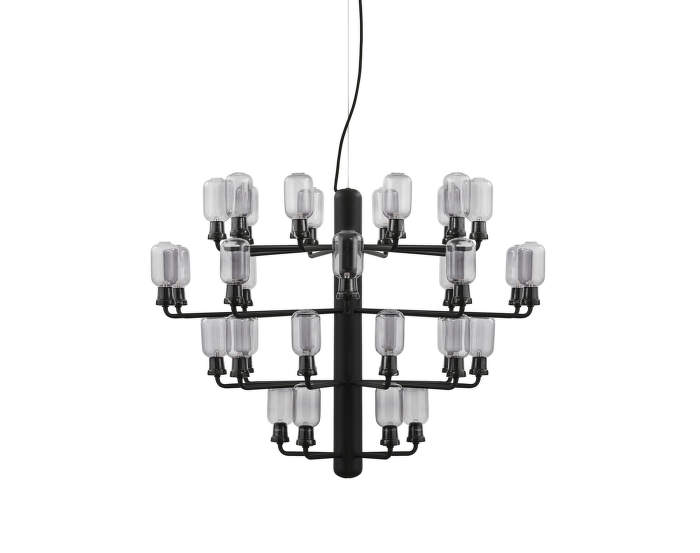 Lustr Amp Chandelier Large, smoke/black