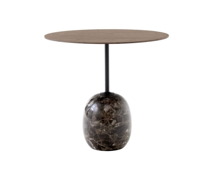 Lato Side Table LN9, walnut/emparador marble