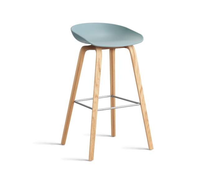 AAS 32 Bar Stool High Oak, dusty blue