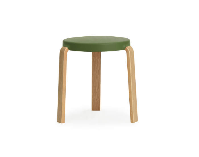 Stolička Tap Stool, olivově zelená/dub