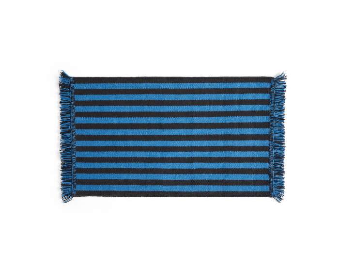 Stripes and Stripes Wool Door Mat, blue