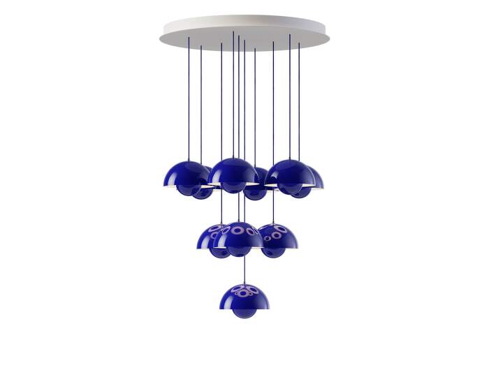 Flowerpot Chandelier VP10 10, cobalt blue