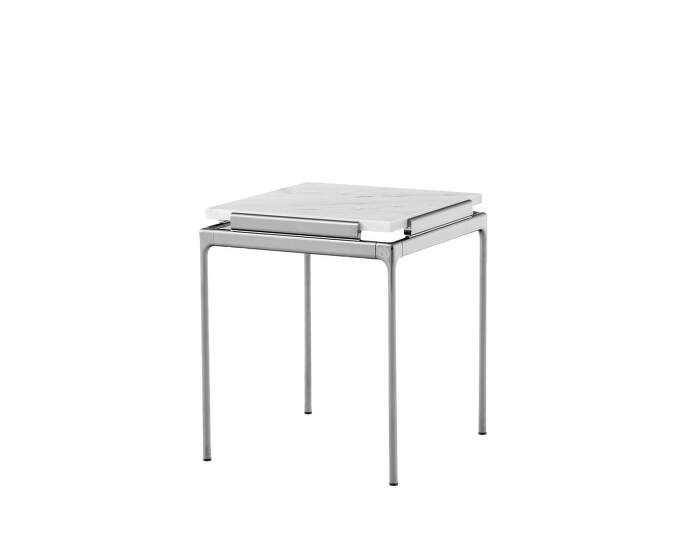 Sett LN11 Side Table, dark chrome  / Bianco Carrara