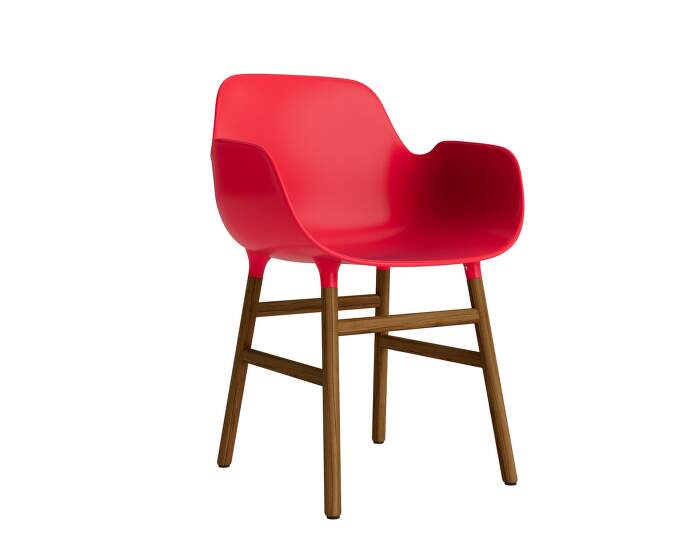 Form Armchair Walnut, bright red