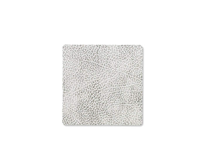 Glass Mat Square Hippo, white-grey