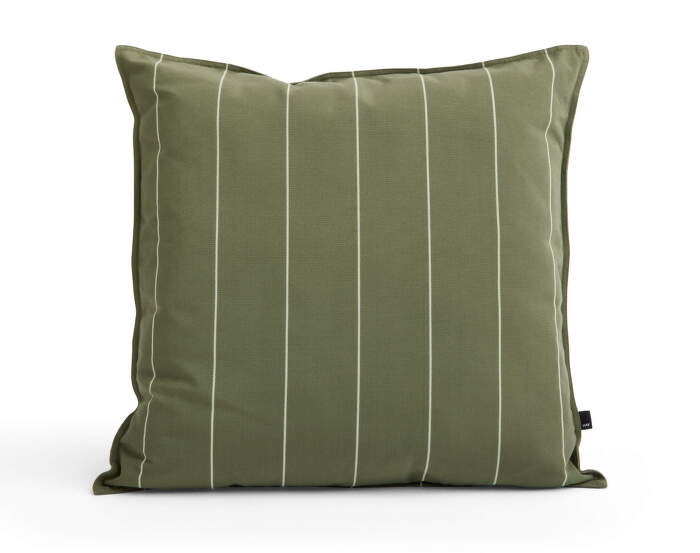 Terrazza Cushion, olive narrow stripe