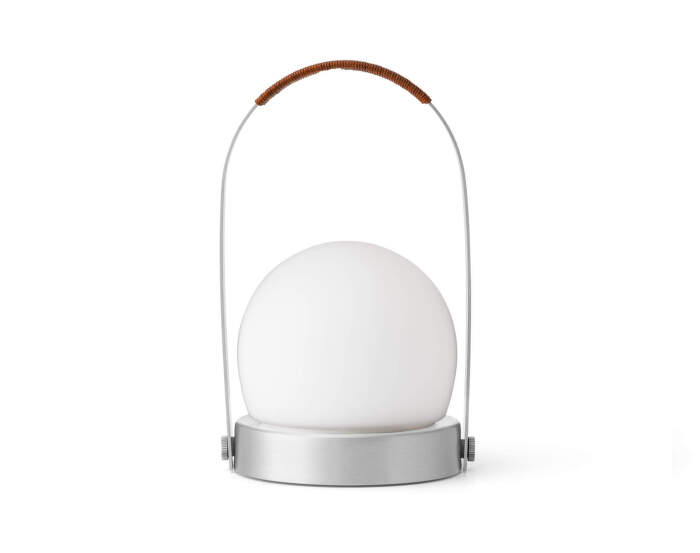 Carrie Portable Lamp Leather Handle, brushed aluminium