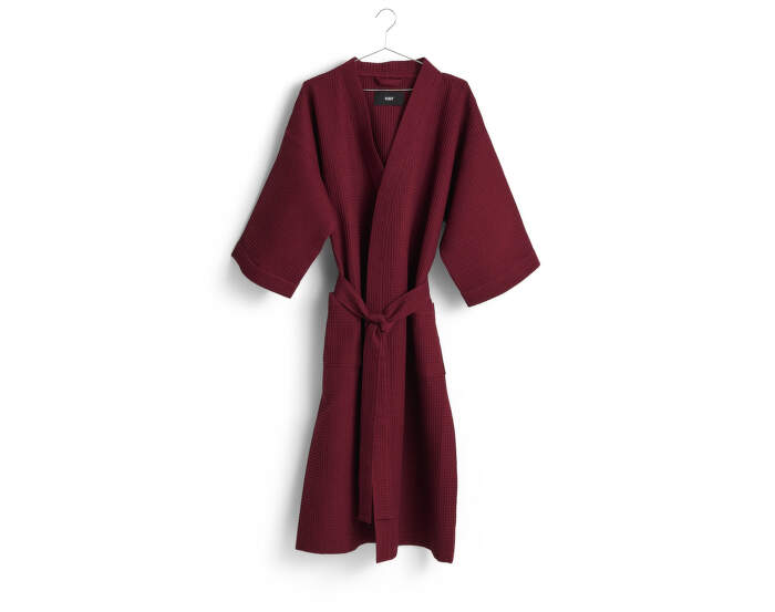 Waffle Bathrobe, burgundy