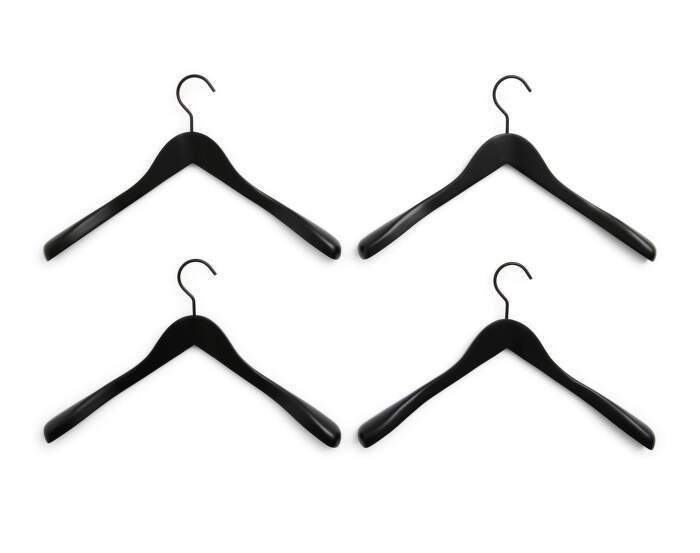 Smooth Coat Hanger Wide set of 4 pcs, black
