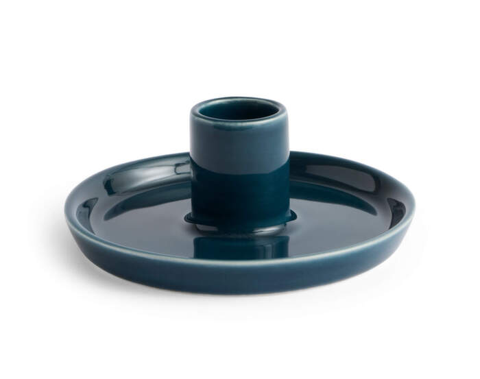 Disc Candleholder Small, dark teal