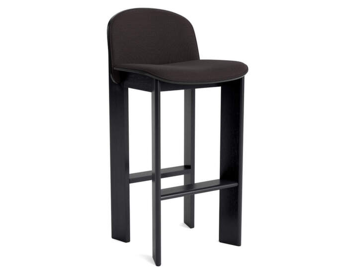 Chisel 35 Bar Stool H75, black lacquered oak / Steelcut Trio 383