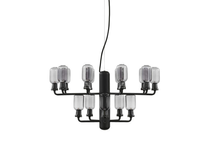 Lustr Amp Chandelier, smoke/black