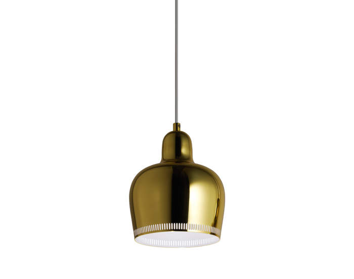 Závěsná lampa Golden Bell A330S, brass/white