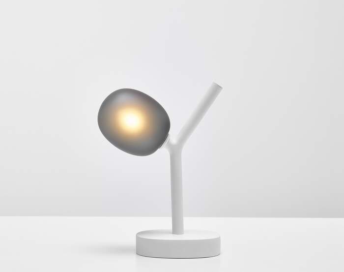 Ivy Table Battery Lamp, grey / white