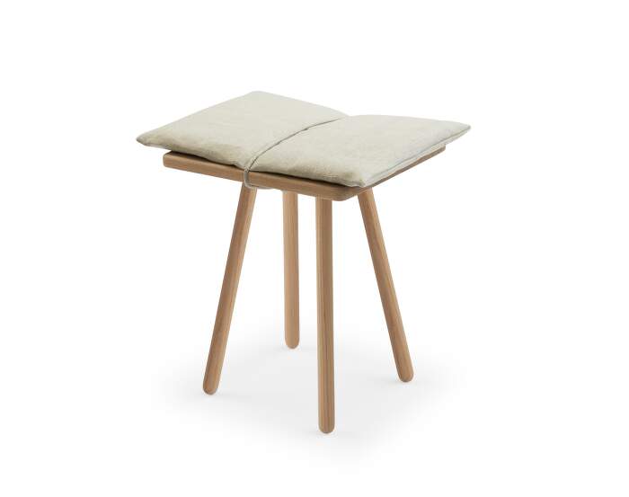 Georg Stool, linen / oak