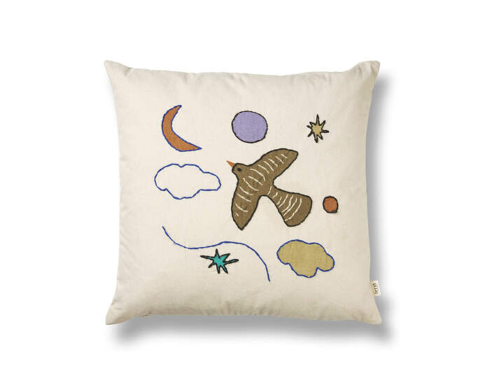 Naive Cushion Bird, off-white