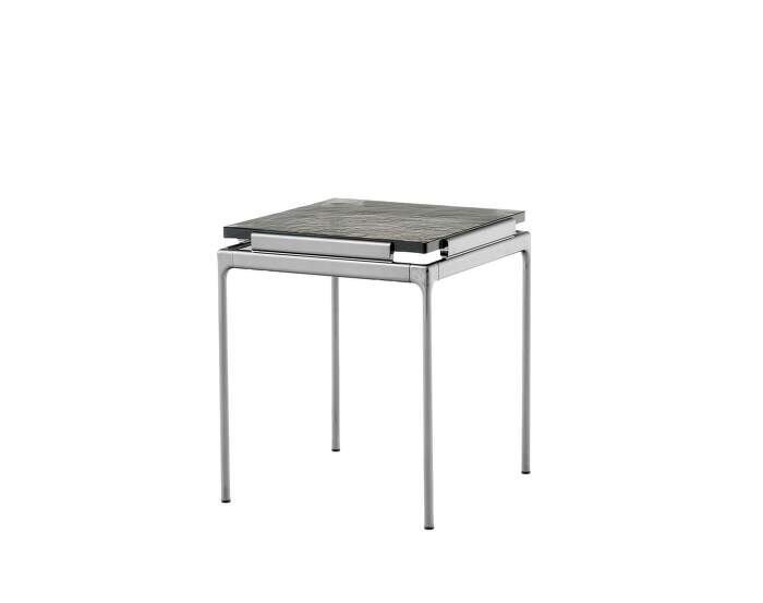 Sett LN11 Side Table, dark chrome  / smoked glass