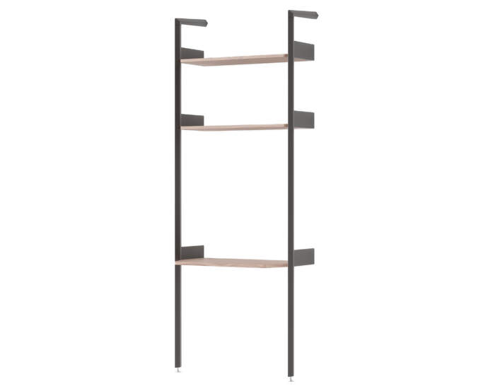 Rombe IF2 Full Bay Desk, anthracite/lacquered walnut