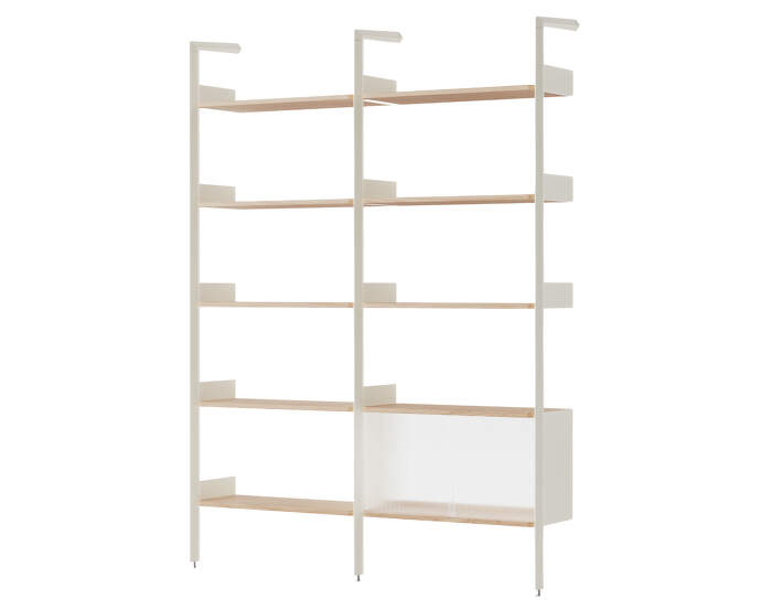 Rombe Configuration C, alabaster/lacquered oak