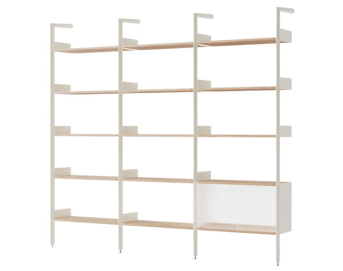 Rombe Configuration H, alabaster/lacquered oak