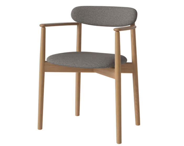 Merge Upholstered Dining Chair with Armrest Oiled Oak, steel grey