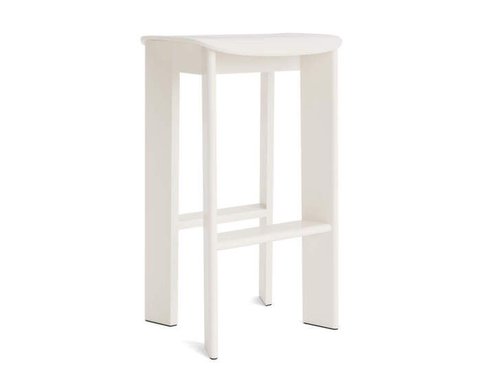 Chisel 30 Bar Stool H75, cream white lacquered beech
